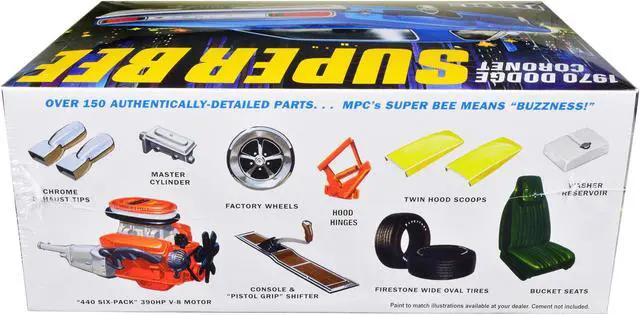 Alt view image 2 of 8 - Skill 2 Model Kit 1970 Dodge Coronet Super Bee 1/25 Scale Model by MPC