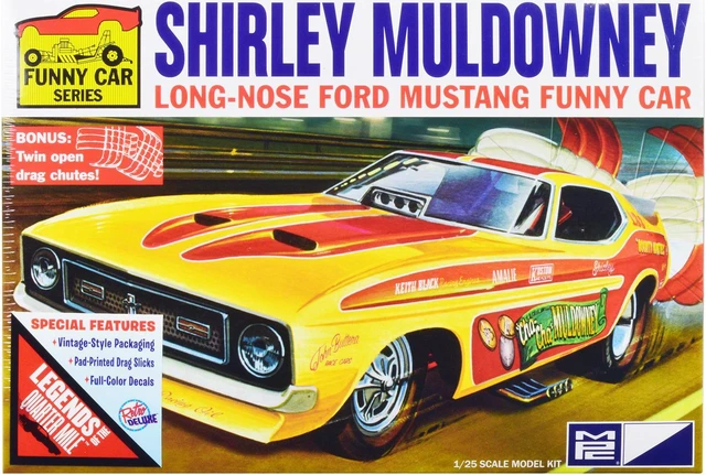 Main image of Skill 2 Model Kit Ford Mustang Long Nose Funny Car "Shirley Muldowney" 1/25 Scale Model by MPC