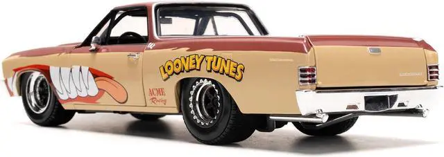 Alt view image 5 of 6 - 1967 Chevrolet El Camino Brown & Beige w/Graphics & Figure "Looney Tunes" "Hollywood Rides" 1/24 Diecast Model Car by Jada