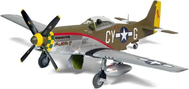Alt view image 2 of 4 - Level 2 Model Kit North American P-51D Mustang Fighter Aircraft with 2 Scheme Options 1/48 Plastic Model Kit by Airfix