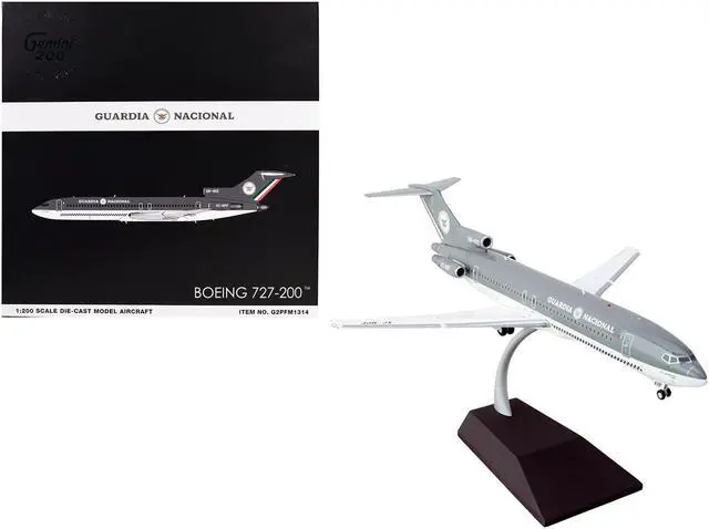 Main image of Boeing 727-200 Commercial Aircraft "Guardia Nacional" Gray and White "Gemini 200" 1/200 Die Cast Model Airplane by GeminiJets