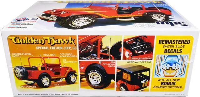 Alt view image 2 of 4 - Skill 2 Model Kit 1981 Jeep CJ5 Golden Hawk 1/25 Scale Model Car by MPC