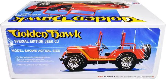 Alt view image 3 of 4 - Skill 2 Model Kit 1981 Jeep CJ5 Golden Hawk 1/25 Scale Model Car by MPC