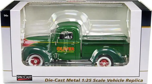 Main image of 1940 Ford Pickup Truck "Oliver" Dark and Light Green 1/25 Diecast Model Car by SpecCast