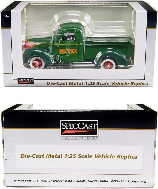 Alt view image 3 of 3 - 1940 Ford Pickup Truck "Oliver" Dark and Light Green 1/25 Diecast Model Car by SpecCast