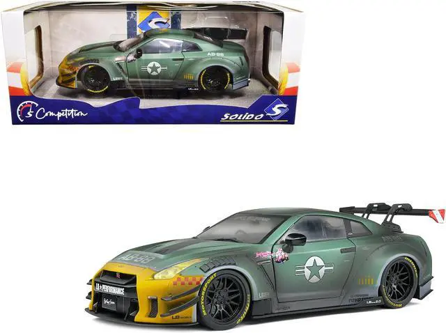 Main image of 2022 Nissan GT-R (R35) RHD Liberty Walk 2.0 Body Kit "Army Fighter" "Competition" Series 1/18 Diecast Model Car by Solido