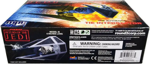 Alt view image 3 of 4 - Skill 2 Model Kit Tie Interceptor Spacecraft "Star Wars: Return of the Jedi" (1983) Movie 1/48 Scale Model by MPC