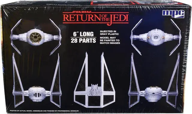 Alt view image 4 of 4 - Skill 2 Model Kit Tie Interceptor Spacecraft "Star Wars: Return of the Jedi" (1983) Movie 1/48 Scale Model by MPC
