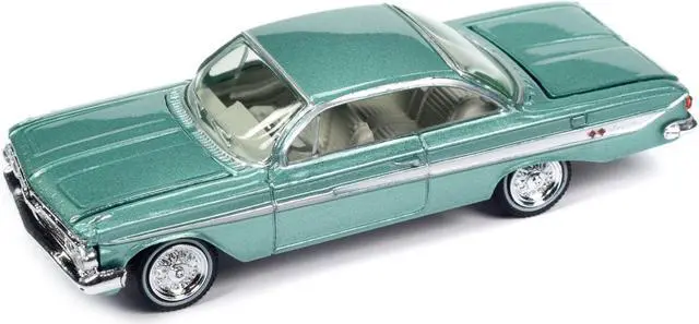 Alt view image 2 of 3 - 1961 Chevrolet Impala SS 409 Arbor Green Metallic with Light Green Interior 1/64 Diecast Model Car by Johnny Lightning