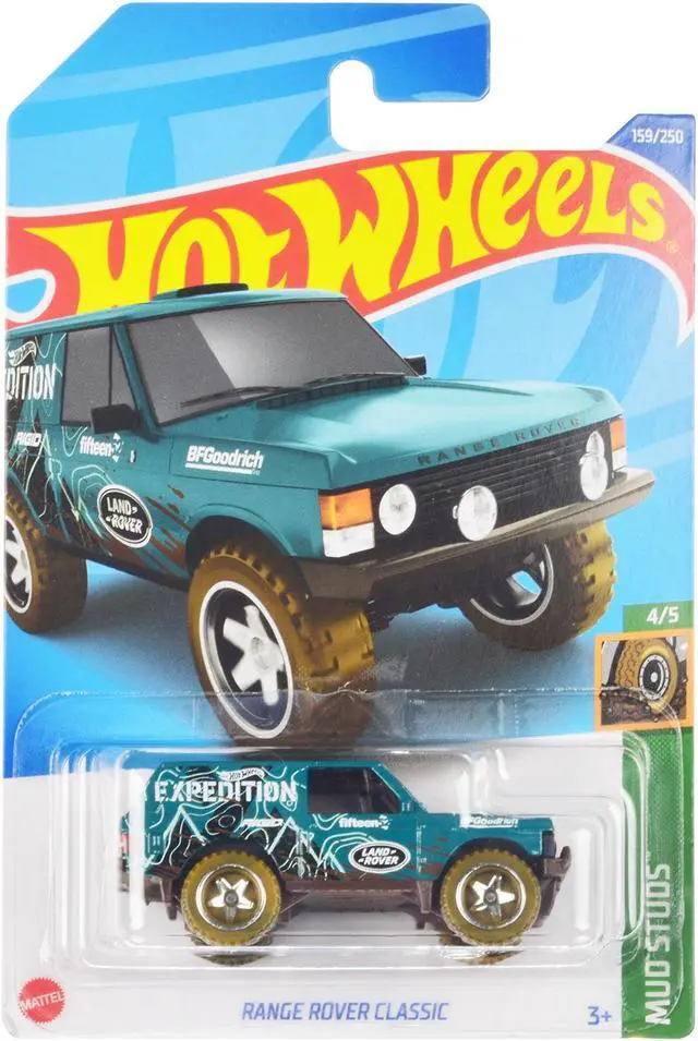 Main image of Land Rover Range Rover Classic Teal with White Graphics "Hot Wheels Expedition" "Mud Studs" Diecast Model Car by Hot Wheels