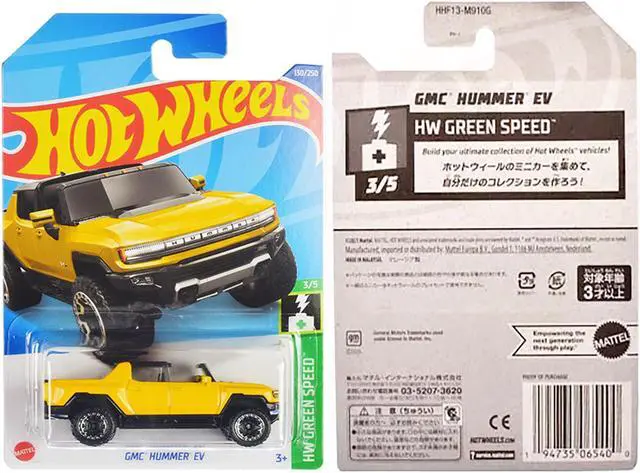 Alt view image 3 of 3 - GMC Hummer EV Pickup Truck Yellow with Open Top "HW Green Speed" Series Diecast Model Car by Hot Wheels