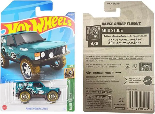 Alt view image 3 of 3 - Land Rover Range Rover Classic Teal with White Graphics "Hot Wheels Expedition" "Mud Studs" Diecast Model Car by Hot Wheels