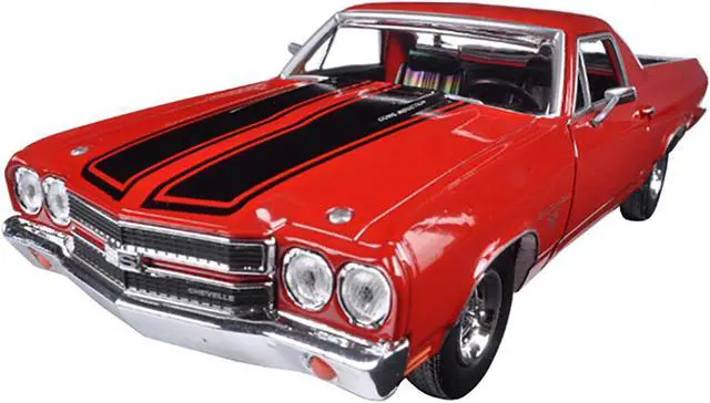 Alt view image 2 of 3 - 1970 Chevrolet El Camino SS 396 Red with Black Stripes 1/24 Diecast Model Car by Motormax