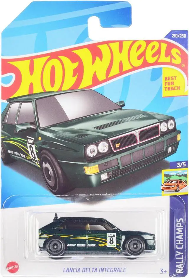 Main image of Lancia Delta Integrale #8 Green Metallic with Graphics "Rally Champs" Series Diecast Model Car by Hot Wheels
