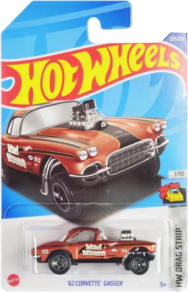 Main image of 1962 Chevrolet Corvette Gasser "Mad Mouse" Copper Metallic w/Black Stripes "HW Drag Strip" Series Diecast Model Car by Hot Wheels
