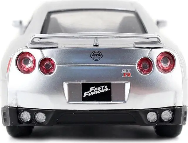 Alt view image 5 of 6 - Brian's Nissan GT-R (R35) Silver Metallic "Fast & Furious" Movie 1/32 Diecast Model Car by Jada