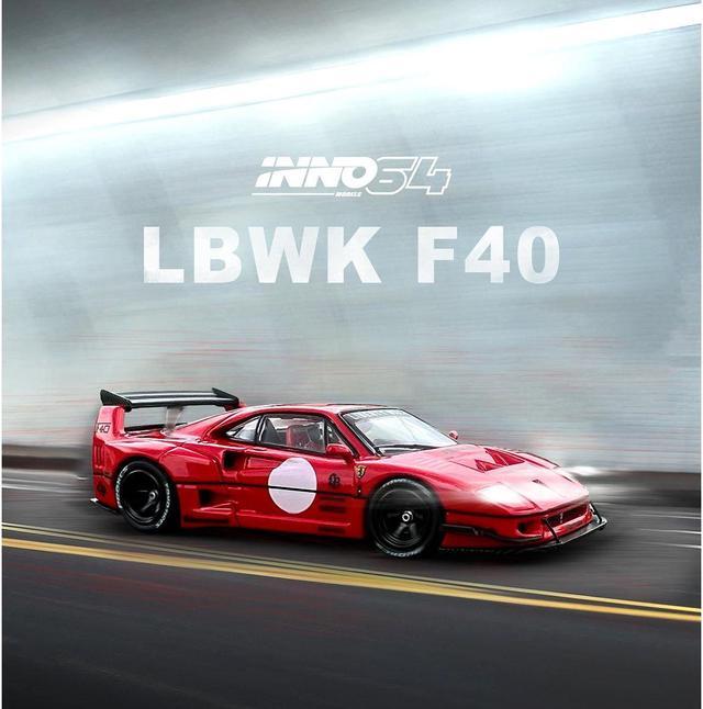 Alt view image 3 of 4 - LBWK (Liberty Walk) F40 Red with Graphics 1/64 Diecast Model Car by Inno Models