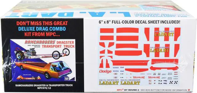 Alt view image 2 of 8 - Skill 2 Model Kit Bill Shrewsberry's L.A. Dart Wheelstander Drag Car "Legends of the Quarter Mile" 1/25 Scale Model Car by MPC