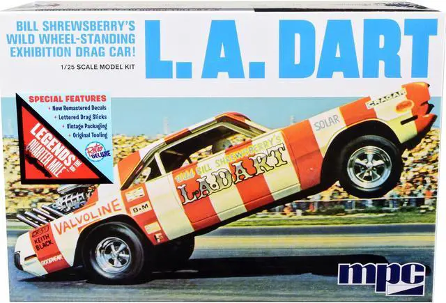 Main image of Skill 2 Model Kit Bill Shrewsberry's L.A. Dart Wheelstander Drag Car "Legends of the Quarter Mile" 1/25 Scale Model Car by MPC