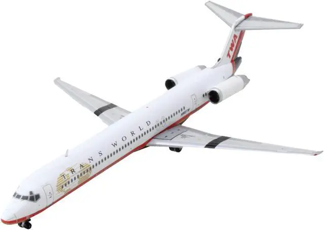 Alt view image 2 of 3 - McDonnell Douglas MD-82 Commercial Aircraft "Trans World Airlines" White w/Red 1/400 Diecast Model Airplane by GeminiJets
