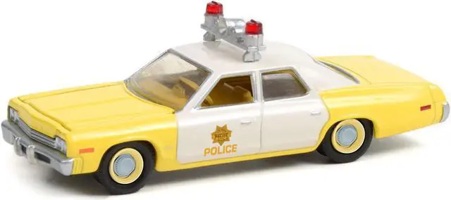 Alt view image 2 of 3 - 1974 Dodge Monaco Yellow & White "Las Vegas Metropolitan Police Dept." (Nevada) Hot Pursuit 1/64 Diecast Model Car by Greenlight