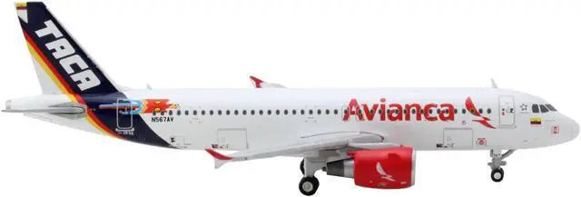 Alt view image 3 of 3 - Airbus A320 Commercial Aircraft "Avianca Airlines" White with Tail Stripes 1/400 Diecast Model Airplane by GeminiJets