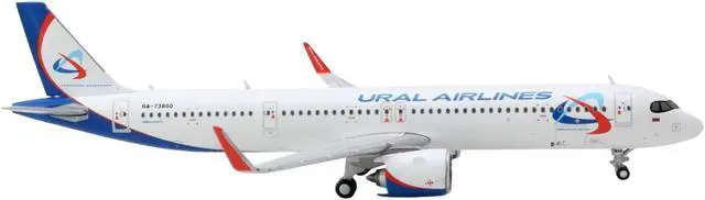 Alt view image 3 of 3 - Airbus A321neo Commercial Aircraft "Ural Airlines" White with Blue Tail 1/400 Diecast Model Airplane by GeminiJets
