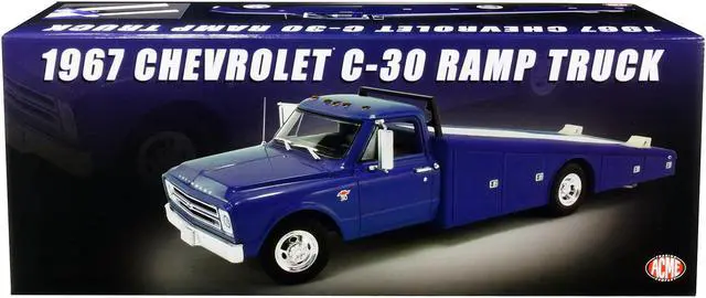 Alt view image 4 of 4 - 1967 Chevrolet C30 Ramp Truck Blue Limited Edition to 312 pieces Worldwide 1/18 Diecast Model Car by ACME