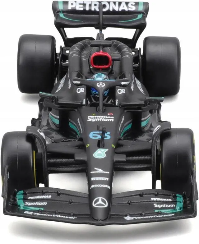 Alt view image 4 of 5 - Mercedes-AMG F1 W14 E Performance #63 "Petronas" "F1 World Championship" (2023) w/Driver 1/43 Diecast Model Car by Bburago
