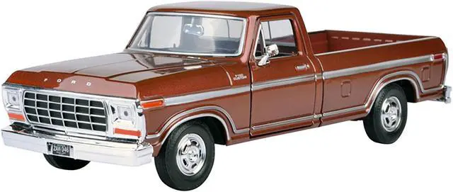 Alt view image 2 of 3 - 1979 Ford F-150 Pickup Truck Brown 1/24 Diecast Model Car by Motormax