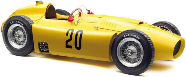 Alt view image 2 of 5 - Bundle of 2 Cars 1956 Ferrari D50 #20 GP Belgium (Yellow) & 1955 Ferrari Lancia D50 GP Turin (Red) 1/18 by CMC