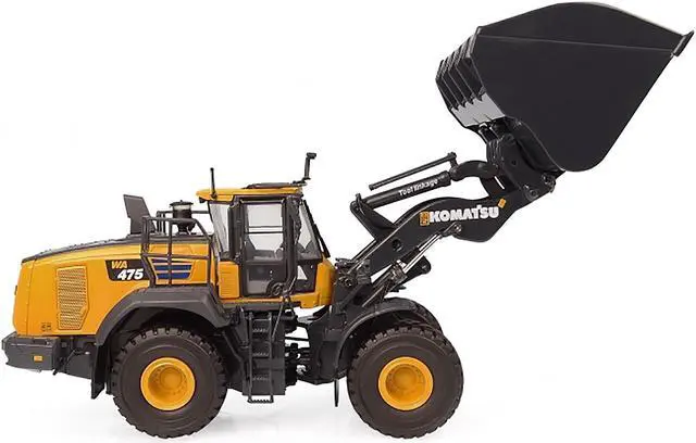 Alt view image 4 of 6 - Komatsu WA475-10 Wheel Loader Yellow with High Dump Bucket 1/50 Diecast Model by Universal Hobbies