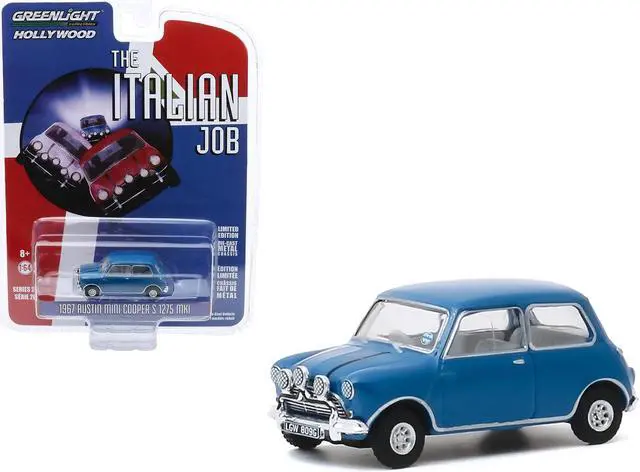 Main image of 1967 Austin Mini Cooper S 1275 MkI Blue "The Italian Job" (1969) Movie "Hollywood Series" Release 28 1/64 Diecast Model Car by Greenlight