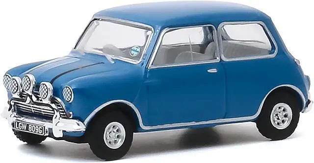 Alt view image 2 of 3 - 1967 Austin Mini Cooper S 1275 MkI Blue "The Italian Job" (1969) Movie "Hollywood Series" Release 28 1/64 Diecast Model Car by Greenlight