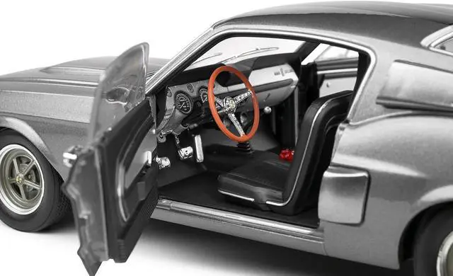 Alt view image 3 of 6 - 1967 Shelby GT500 Gray Metallic with Black Stripes 1/18 Diecast Model Car by Solido