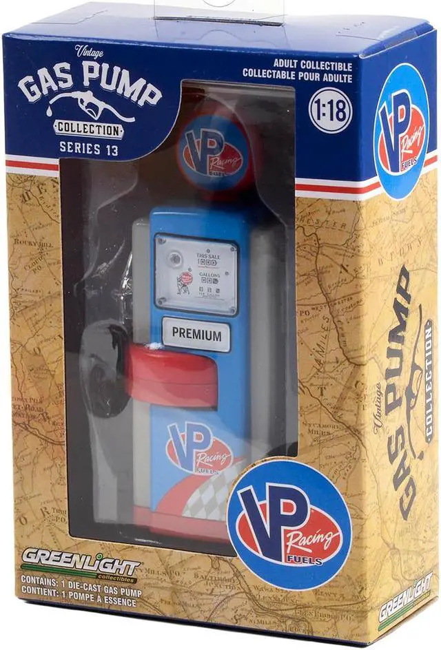 Alt view image 3 of 3 - 1948 Wayne 100-A Gas Pump "VP Racing Fuels" Blue and Gray "Vintage Gas Pumps" Series 13 1/18 Diecast Model by Greenlight