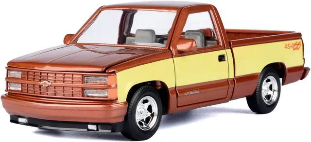Alt view image 2 of 3 - 1992 Chevrolet 454 SS Pickup Truck Copper Metallic with Beige Sides "American Classics" 1/24 Diecast Model Car by Motormax