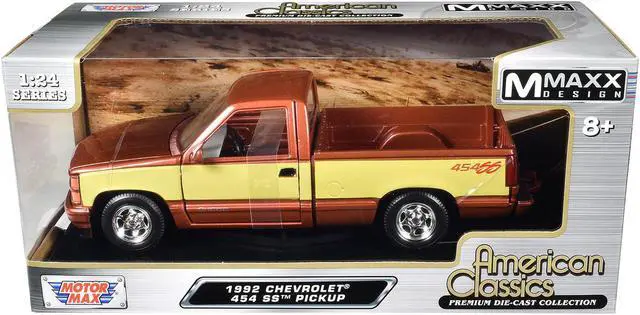 Alt view image 3 of 3 - 1992 Chevrolet 454 SS Pickup Truck Copper Metallic with Beige Sides "American Classics" 1/24 Diecast Model Car by Motormax