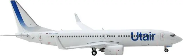 Alt view image 3 of 3 - Boeing 737-800 Commercial Aircraft "Utair" White with Blue Tail Stripes 1/400 Diecast Model Airplane by GeminiJets