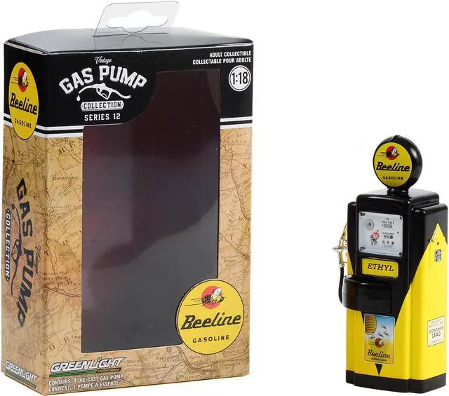 Alt view image 3 of 3 - 1948 Wayne 100-A Gas Pump "Beeline Gasoline" Yellow and Black "Vintage Gas Pumps" Series 12 1/18 Diecast Model by Greenlight