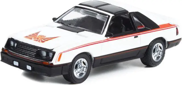 Alt view image 2 of 3 - 1981 Ford Mustang Cobra Polar White and Black w/Red Stripes "Greenlight Muscle" Series 27 1/64 Diecast Model Car by Greenlight
