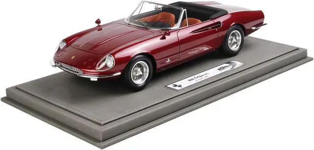 Alt view image 5 of 6 - 1966 Ferrari 365 California S/N 10077 Convertible Rosso Rubino Red Met. w/DISPLAY CASE Ltd Ed to 200 pcs 1/18 Model Car by BBR