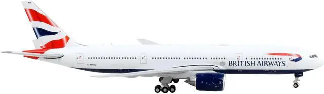 Alt view image 3 of 6 - Boeing 777-200ER Commercial Aircraft "British Airways" White with Tail Stripes 1/400 Diecast Model Airplane by GeminiJets