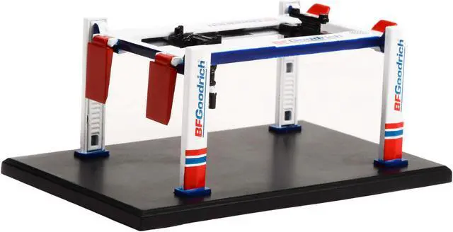 Alt view image 2 of 3 - Adjustable Four-Post Lift "BFGoodrich" White & Red "Four-Post Lifts" "Four-Post Lifts" Series 4 1/64 Diecast Model by Greenlight