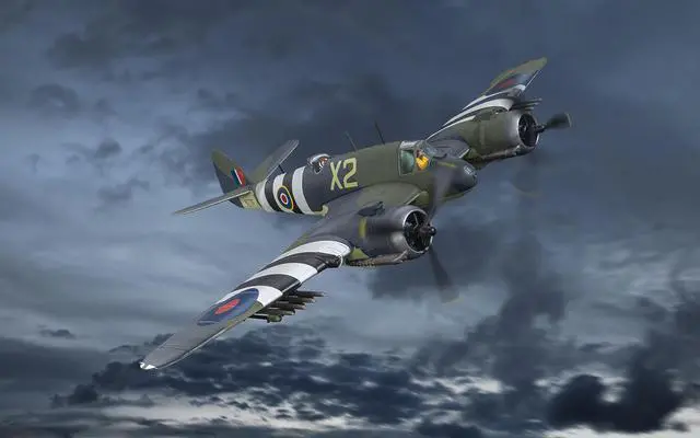 Alt view image 2 of 3 - Bristol Beaufighter TF.X Fighter Aircraft "RAF Langham, Norfolk" (1944) British Royal Air Force 1/72 Diecast Model by Corgi