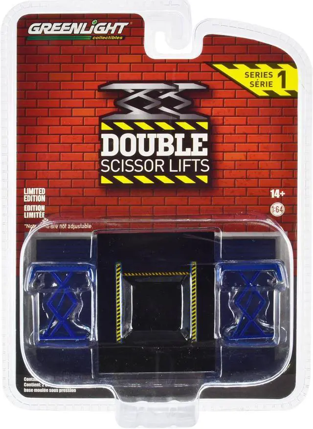 Alt view image 3 of 3 - Automotive Double Scissor Lift Blue "Double Scissor Lifts" Series 1 1/64 Diecast Model by Greenlight