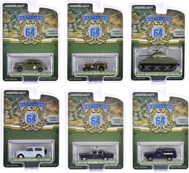 Main image of "Battalion 64" Set of 6 pieces Series 4 1/64 Die Cast Models by Greenlight