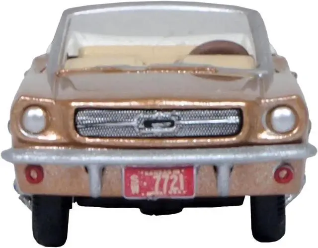 Alt view image 3 of 4 - 1965 Ford Mustang Convertible Prairie Bronze Metallic 1/87 (HO) Diecast Model Car by Oxford Diecast
