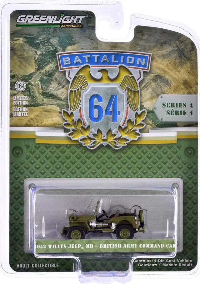 Alt view image 6 of 6 - "Battalion 64" Set of 6 pieces Series 4 1/64 Die Cast Models by Greenlight