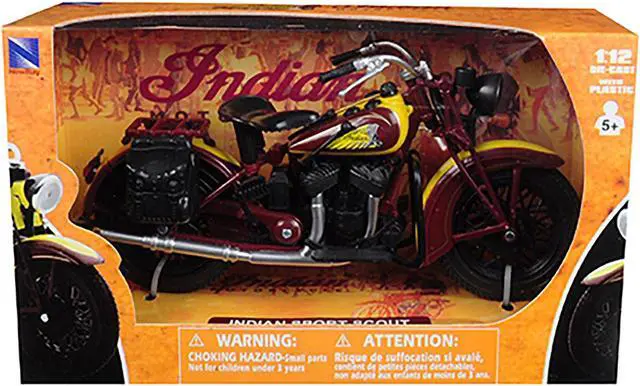 Alt view image 3 of 3 - 1934 Indian Sport Scout Bike 1/12 Diecast Motorcycle Model by New Ray